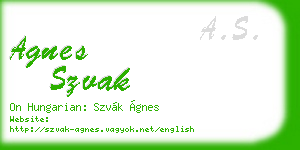 agnes szvak business card