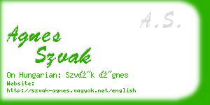 agnes szvak business card